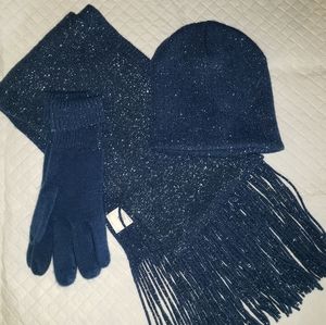 NWOT Sparkly Hat, Scarf, Glove set